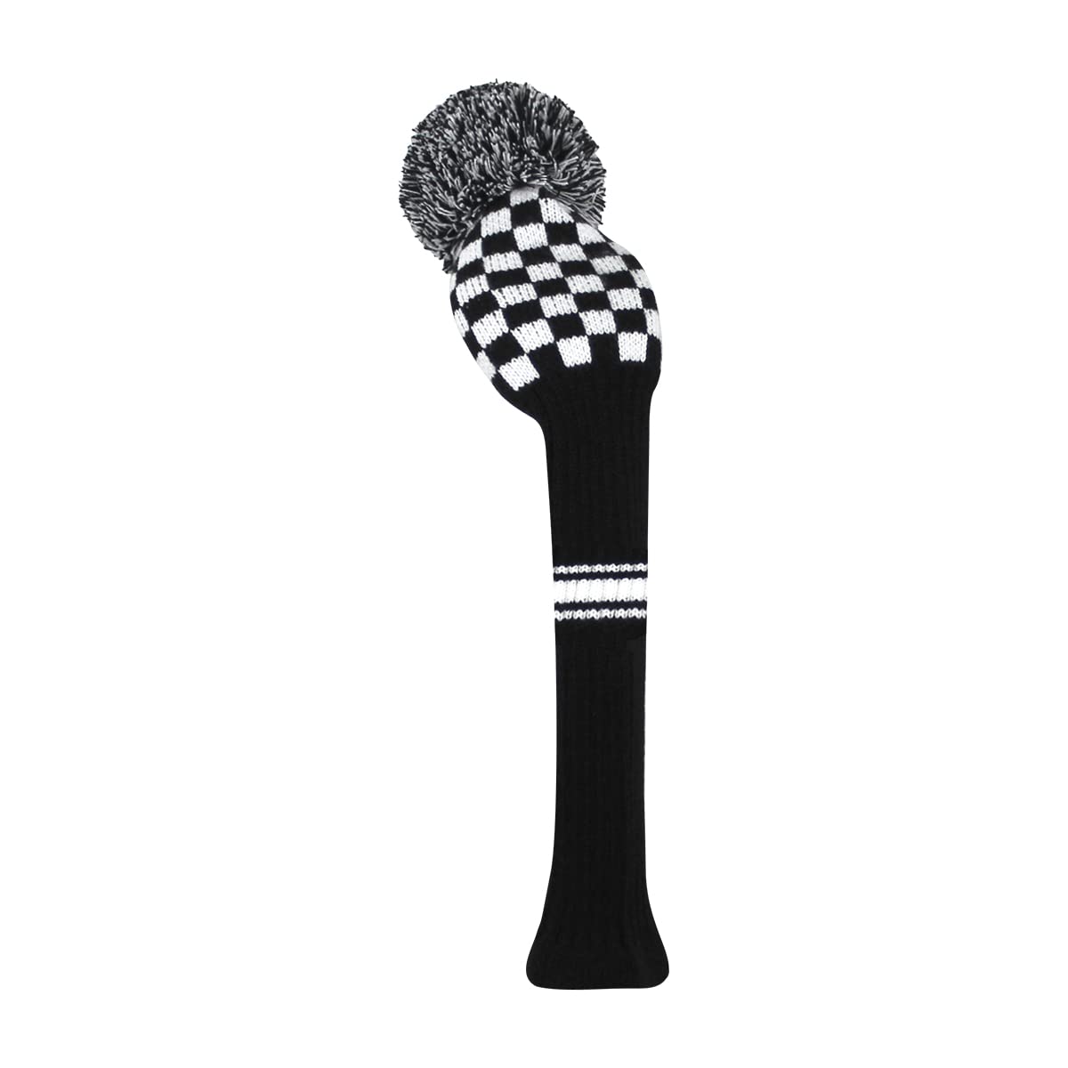Scott Edward 1 PCS Knit Woods Golf Club Covers Fits Fairway Wood 3# 5# 7# with Long Neck & Rotating Number Tags(Black White Chessboard) — image 1