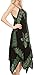 Sakkas 17801 - Arminat Batik Print Adjustable Strap Embroidered Handkerchief Hem Dress - Black / Green - S/M