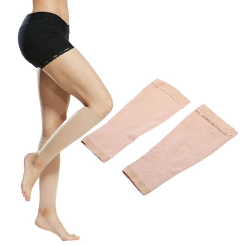 Agatige Varicose Veins Socks, 20-32mmHg Toeless Compression Socks for Women and Men Pressure Calf Compression Sleeves Socks for Varicose Vein, Shin Splints, Circulation Recovery, M