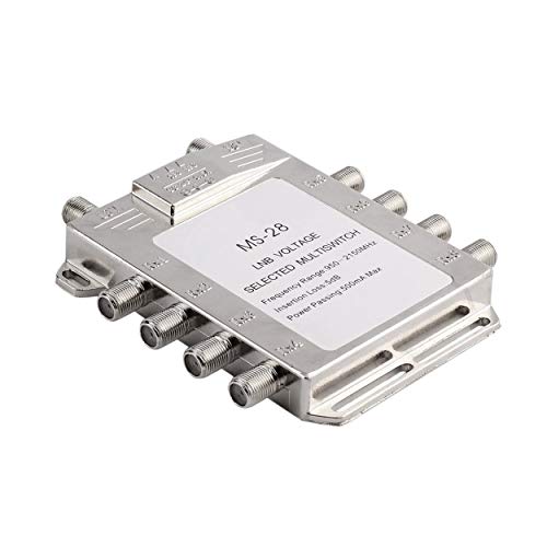 Dofranmigo Portable 2x8 JS-MS28 Satellite Signal Multiswitch 950-2150MHz LNB Voltage Selected Switch Low Loss LNB Receiver Multiswitch