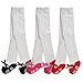 EPEIUS Toddlers Infants Baby Girls' Mary Jane Non-Skid Cotton Tights 12-24 Months,Festive Tights-Shoe Look- CorduroyFront Bows-Anti slip,White and Black/Fuchsia/Red (Pack of 3)