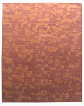 Merorug Patchwork Pattern Nepalese Handmade Area Rug 8' X 10' Hand Knotted Nepali Carpet 8 Feet by 10 Feet Chocolate Color 100 Knot Wool Nepali Rug