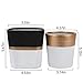 LA JOLIE MUSE Ceramic Modern Flower Pots Indoor – 5.5 Inch Pack 2 Round & Square Herb Orchid Cactus Succulent Planter Pots with Drainage Hole and Gold Detailing
