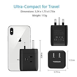 UK Travel Plug Adapter, TESSAN Ireland England