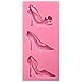 Stiletto High Heel Shoes Silicone Candy Mold for Fondant Cake Decoration, Cupcake Topper, Polymer Clay, Crafting 4-Cavity 1-2 Inch