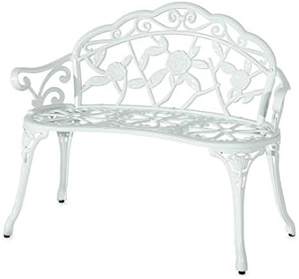 Rose Garden Park Bench in White
