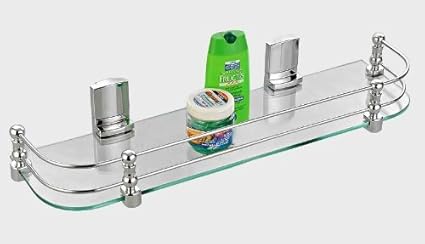 SBD Multi-Purpose Glass Shelf with Nano Wall Brackets (18x5.5-inch)