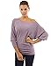 PattyBoutik Women's One Shoulder Batwing Sweater Knit Top