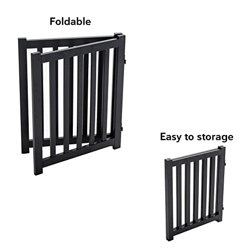 LZRS Solid Hard Wood Freestanding Pet Gate,Wooden Dog Gates for