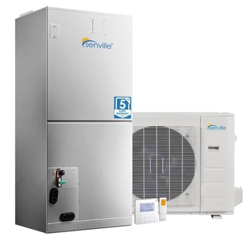 Senville 4 Ton Central Air Conditioner Heat Pump Split System, 48,000 BTU, Inverter, Variable Speed, 10KW AUX, 208/230V
