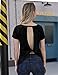 Blooming Jelly Women's Sexy Backless Short Sleeve Top Back Knot Casual Shirt Tee (M, Black)