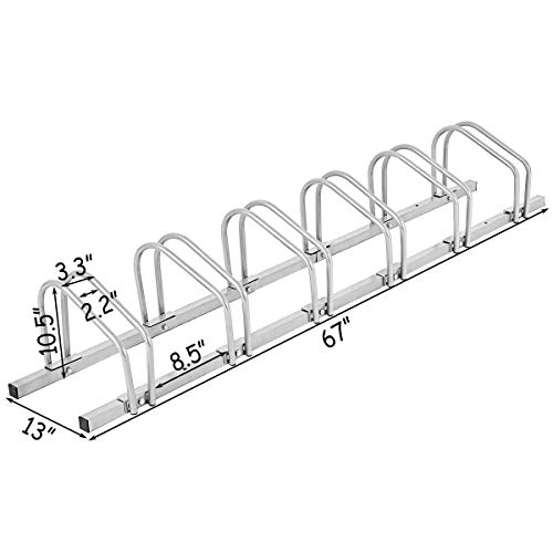 LLY Houseware 6 Bicycle Floor Parking Adjustable Storage Stand Bike Rack Parking Garage