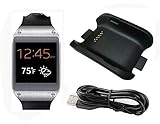 Galaxy Gear Charger, Efanr Black Replacement Charger Charging Cradle Dock + Micro USB Cable Cor for Samsung Galaxy Gear SM-V700 V700 Smart Watch