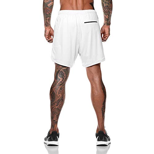 Odot Heren Sport Shorts met ingebouwde zak, sneldrogende ademende actieve gym shorts, met zakken 2 in 1 ademende… - Image 5