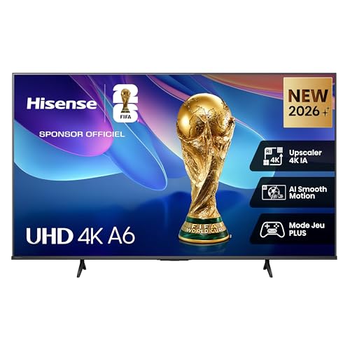 65A6S – TV 4K UHD 65 Zoll (164 cm), Smart TV HomeOS U9.5, Dolby Vision HDR, Game Mode Plus (VRR 60 Hz), DTS Virtual:X, Alexa integriert, Schwarz