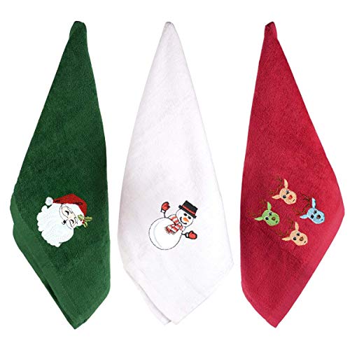 Plaviya Christmas Hand Towels, Kitchen Towels Dish Towel Microfiber Ultra Absorbent Machine Washable Santa Dis