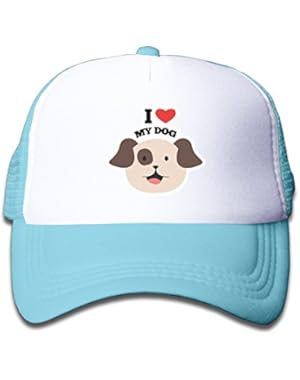 Classic I Love My Dog Baseball Cap Adjustable Trucker Hat For Children