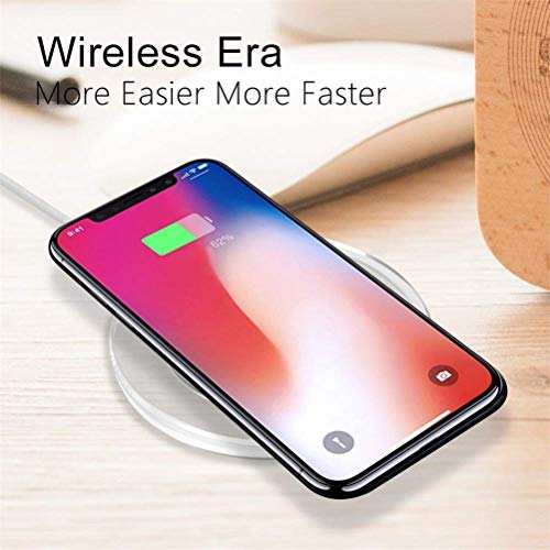 LQT Ltd New Ultra-Thin Crystal K9 Wireless Charger for iPhone X Mobile Phone Qi Fast Charge Wireless Charging Base Transmitter Round - Thumbnail 2