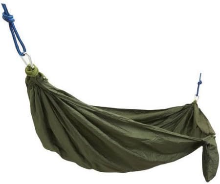 1-Person High-Thread-Count Parachute Hammock with Ropes and Carabiners (Olive)