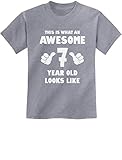 TeeStars - This Is What an Awesome 7 Year Old Looks Like Youth Kids T-Shirt