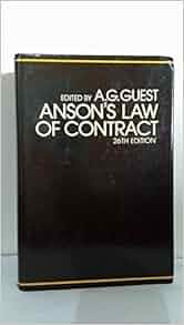Amazon Com Anson S Law Of Contract 9780198761488 Sir