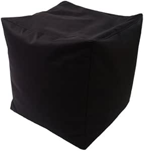 Puf relleno cubo puf reposapiés en color negro. Ideal para relajarse