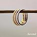 CCBFY 18k Rose/Yellow Gold/Platinum Plated CZ Simulated Diamond 3pcs Stackable Eternity Rings Set 7