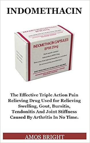 Indomethacin: The Effective Triple Action Pain Relieving Drug Used for Relieving Swelling, Gout, Bursitis, Tendonitis And Joint Stiffness Caused By Arthritis In No Time. Indomethacin: The Effective Triple Action Pain Relieving Drug Used for Relieving Swelling, Gout, Bursitis, Tendonitis And Joint Stiffness Caused By Arthritis In No Time.