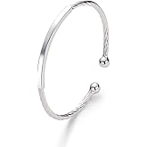 WPPHXY Handmade Bracelet for Women 925 Sterling Silver Bangle Bracelets Adjustable Dainty Silver Bangles