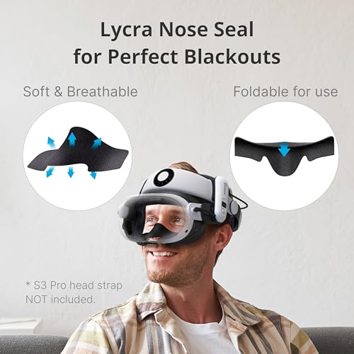 BOBOVR F3 Comfort Face Cover Pad Facial Interface Compatible with Quest 3 Accessories, With 3-Channel Ventilation, Adjustable Field of View, Glasses-Friendly Design and Soft Lycra Nose Guard