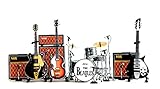 Fan Merch The Beatles Miniature Guitar Ed Sullivan Set of 3 Guitars & Drums & Amps + Mics