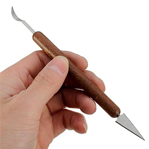 KOBWA 6pcs Carving Tools Wood Handle Clay Sculpting Tools Set Chisel Modeling Clay Tools - Thumbnail 6
