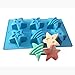 Tyoungg Cute Silicone Bath Bomb Mold Fizzies Star Mold Soap Mold 6 Cavity