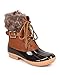 Nature Breeze DD29 Women Mix Media Fur Belted Zip Duck Boot - Tan