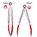 Uigos Kitchen Cooking Food Tongs Stainless Steel With Silicone Heads Locking Clip 2 Piece (9