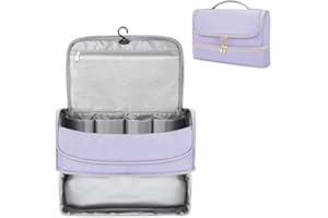 PRIPHER Double-Layer Travel Case for Dyson Airwrap, Shark Flexstyle Travel Carrying Case, Waterproof Portable Storage Bag for Dyson & Shark Hair Dryer/Styler/Airwrap/Attachments, Gift for Women (Purple)