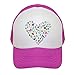 JP DOoDLES Heart Hat Kids Trucker Hat. Baseball Mesh Back Cap fits Baby, Toddler and Youth (Kiddo 2-5 Yrs, HOT Pink)