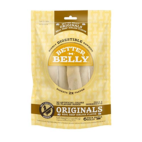 Better Belly Rawhides for Dogs, Digestible Rawhide Dog Chews, No