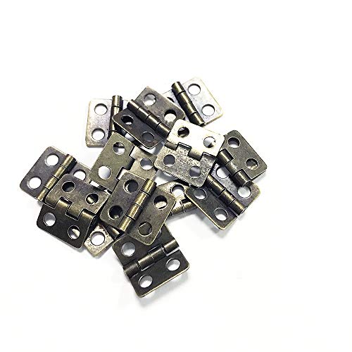 Buy Juland 50 Pieces Mini Pure Copper Hinges Retro Hinges With 200 Pieces Replacement Screws For Wooden Box Jewelry Chest Box Cabinet DIY Accessories (13 X 12mm/0.51 X 0.47inch) – Bronze Online