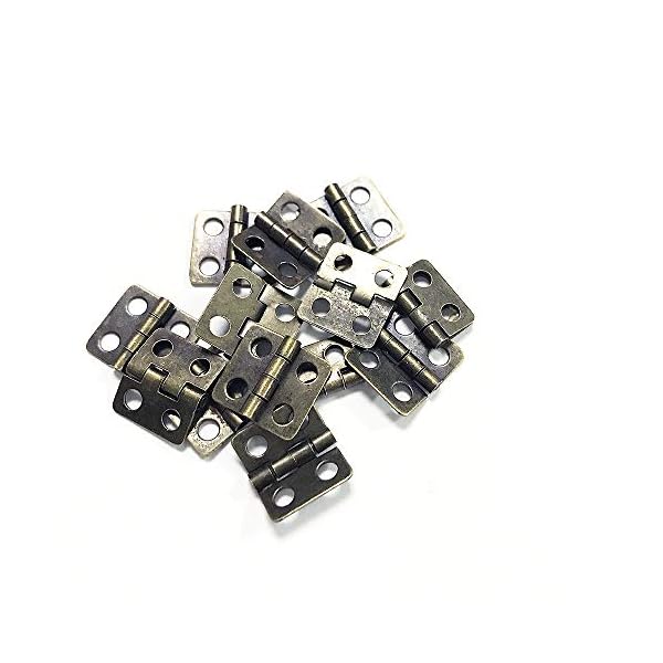 Mini Cerniere In Metallo Con Viti - 16x13mm - Per Scatole Gioielli, Case Bambole, Progetti Fai Da Te - 100% Nuove