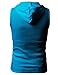 H2H Mens Hooded Sleeveless T-shirts SKYBLUE US S/Asia M (JPSK05)