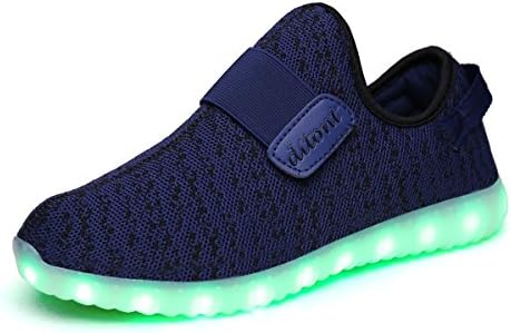 ditont LED Light Up Shoes Remote Control 16 Colors Flashing Sneakers for Kids Boys Girls(DT333Blue37)