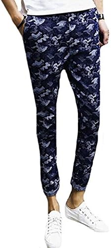 Mistere Fashion Mens Fashion Elastic Waist Regular Fit Camouflage Ninth Jean 1US-M