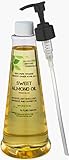 Convenient 16 Oz. Pump Bottle Filled With 100% Pure Organic Sweet Almond Oil From Earth's Essentials
