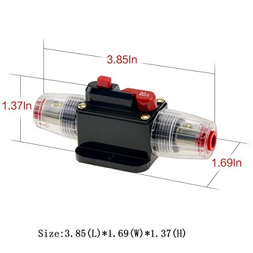 Car Audio Inline Fuse Breaker - 100A Reset Circuit Breaker Fuse Holders for Stereo Switch System Protection 12V-24V DC