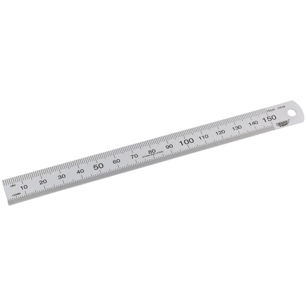 Draper Expert 150mm Stainless Steel Rule | 6" Precision Metal Ruler for Cutting | 22670
