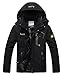 Pooluly Men's Waterproof Windproof Rain Snow Jacket Hooded Fleece Ski Coat