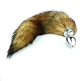 T-explorer 2014 New Arrival Large Fetish Fantasy Soft Wild Fox Tail Metal Steel Anal Plug Butt for Women Adult Toy
