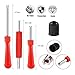 ZHSMS Valve Stem Removal Tools - 20pcs Valve Cores, 10pcs Tire Valve Caps, 4-Way Valve Tool,Tire Pressure Gauge, Single & Double Heads Valve Core Removal/Installation Tools