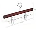 TOPIA HANGER Pants Hangers, Deluxe Cherry Wood Skirt Hangers with 2 Big Premium Metal Clips and 360° Swivel Anti-Rust Flat Hook, 20 Pack Boutique Hanger for Skirts, Trousers, Jeans, Slacks, CT03M